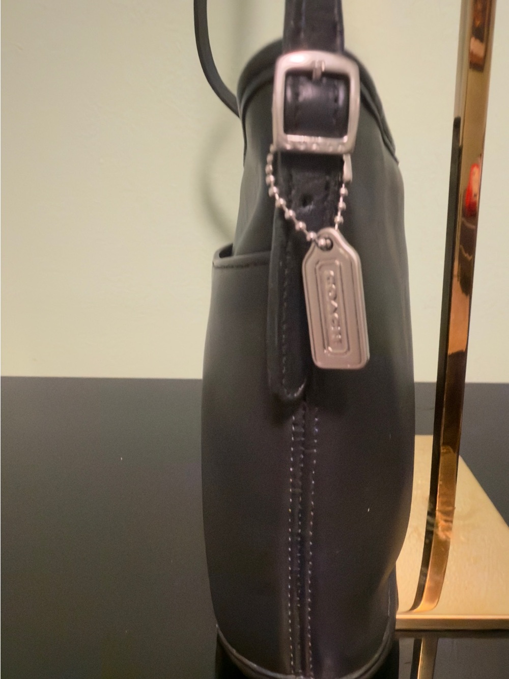 1999 Vintage Coach Mambo 9062 Black leather crossbody/ shoulder bag EUC - Picture 4 of 9